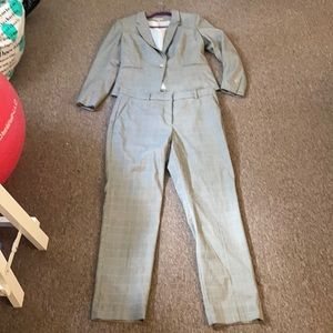 H&M Plaid Straight Leg Dress Pants: MATCHING SET